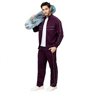 New Arrival Custom Men's Fleece Zipper High Quality Custom Track Suit Men Set <b>Plain</b> <b>Tracksuits</b> for Men Custom Logo Print - Product Image 1