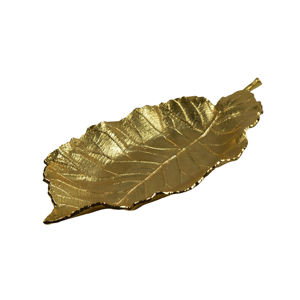 Bandejas de Servicio con Forma de Hoja en Dorado con los Mejores Diseños, Decoración de Interiores, Acabado en Dorado, Bandejas Decorativas - Product Image 3