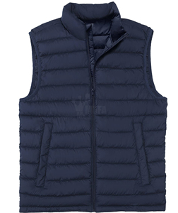 Chaleco acolchado personalizado para hombre al por mayor de fábrica, estilo Simple, cálido, impermeable, de poliéster, cortavientos, cierre de cuello, superventas de invierno - Product Image 1