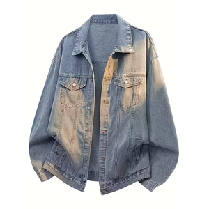 2025 nouveau Logo personnalisé Premium de haute qualité 100% coton hommes bleu Vintage hiver Denim veste avec bouton - Product Image 1