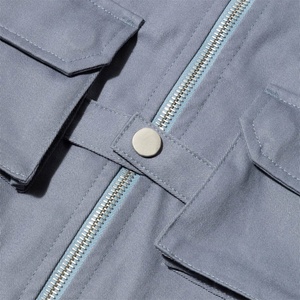 High Quality Custom Flannel Lined Cotton <b>Canvas</b> <b>Jacket</b> <b>Men</b> Contrast Corduroy Collar Multi Pockets Utility Workwear <b>Jacket</b> - Product Image 4