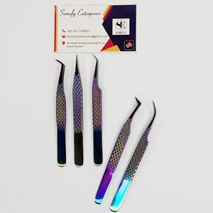 Pinzas para pestañas de 10mm de acero inoxidable japonés ultrafinas duraderas de precisión profesional, pestañas de Plasma multichapadas multiforma - Product Image 1