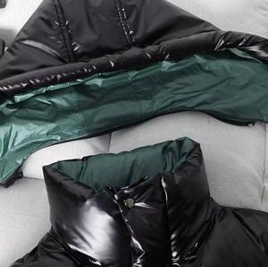 Vente en gros de doudoune d'hiver en satin avec logo personnalisé brillant premium doudounes grande taille veste chaude veste d'hiver hommes couleur unie hommes - Product Image 3