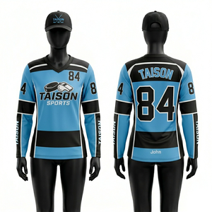 เสื้อกรรมการฮอกกี้น้ำแข็งหญิง ผ้าโพลีเอสเตอร์พรีเมียม 180 GSM ระบายอากาศได้ดี สีส้มดำลายทาง ดีไซน์แบบแผง  รับสกรีนโลโก้ตามสั่ง - Product Image 5