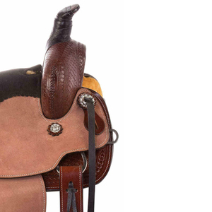 New High Quality Premium Western Leather Horse <b>Saddle</b> Suede Seat Fully Hand Carved <b>Saddle</b> - Product Image 3