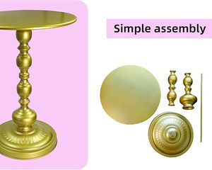 Table d'appoint ronde en métal doré, support minimaliste pour plantes, décoration de chambre à coucher - Product Image 4