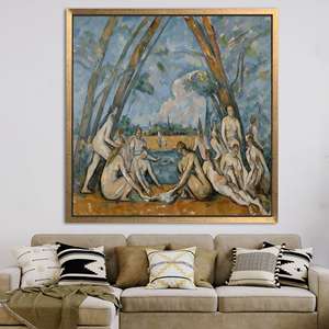 Cezanne Les Grandes Baigneuses Canvas Print, Artistic Wall Decor <b>Poster</b>,Gold <b>Framed</b> - Product Image 1