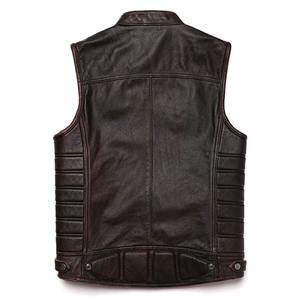 Gilet en cuir véritable pour homme de qualité supérieure, chaud, respirant, style vintage, toile pour l'automne et l'hiver, sans manches, personnalisable - Product Image 3