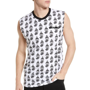 OEM Service Men's Casual Breathable Anti-shrink Plus Size Knitted 100% Cotton Solid Pattern Tank <b>Tops</b> From Pakistan - Product Image 1