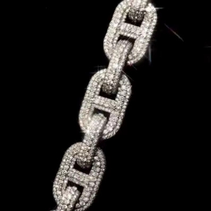 Moissanite Cuban Link Chain Rhodium Plated Wedding & Anniversary Gift <b>for</b> <b>Men's</b> 15mm Cut Iced Fine Jewelry 925 Sterling Silver - Product Image 4