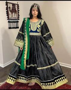 Vestido de Festival Kuchi afgano 2025 para mujer, vestido informal bordado tradicional hecho a mano, encaje inspirado en la cultura Pashtun - Product Image 4