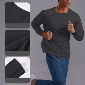 Nouveau T-shirt de compression à manches longues pour homme, uni, de haute qualité, pour la salle de sport, le fitness, la course à pied, anti-UV, écologique - Product Image 4