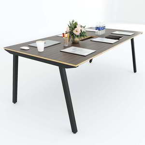 Minimally Designed Office Furniture 200x100cm Meeting Table Steel <b>Frame</b> PLY System Assembly Required-HCPL010 Conference Table - Product Image 3