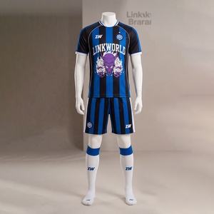 Camiseta de Fútbol Personalizada de Manga Corta para Verano, para Aficionados y Jugadores, Nueva, Roja y Blanca, Conjunto de Fútbol de Club, 100% Poliéster Transpirable, Uniforme de Equipo - Product Image 2