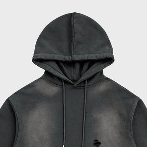 Sudadera con Capucha Personalizable para Hombre, de Algodón, con Bordado Desgastado por el Sol, Tejido de Punto, Logotipo y Talla Personalizados, Todos los Colores Disponibles - Product Image 3