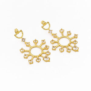 Exclusive Boho Fashionable Gold Plated Brass <b>Stud</b> Earring Handmade Women's Gemstone Jewelry for Trendy Anniversary Occasions - Product Image 1