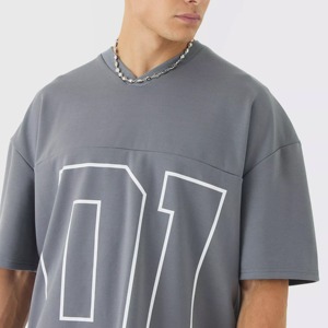 Camiseta Deportiva Casual de Verano para Hombre, Talla Grande, Estilo Americano, Transpirable, de Malla Cuadrada, para Fútbol, Estilo Urbano - Product Image 3