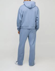 High-Quality 100% Cotton Streetwear Oversized pullover men's Tracksuit custom Screen Printed logo oversized <b>hoodie</b> & trouser set - Product Image 2