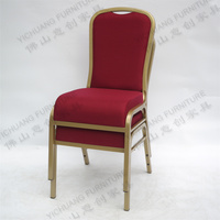 Chaises et tables de réunion empilables en aluminium doré de luxe moderne, meubles pour mariage, hôtel, salle à manger, événements religieux