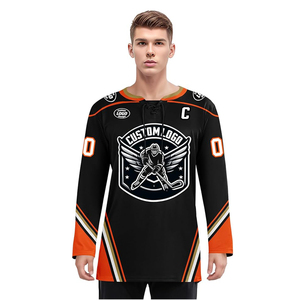 Maillot de hockey de couleur personnalisée pour vêtements de sport avec numéro 100% Maillot de hockey sur glace imprimé en polyester respirant - Product Image 3