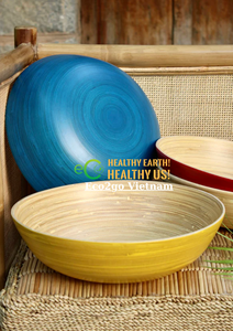 Cuenco de bambú hilado natural hecho a mano/cuenco de bambú hilado cáscara de huevo/cuenco de ensalada de bambú hecho en Vietnam - Product Image 5