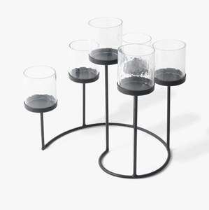 เชิงเทียนโลหะทรงสี่เหลี่ยมสีทองสำหรับงานแต่งงานเชิงเทียนดอกบัวสำหรับตกแต่งบ้านขนาดกลาง - Product Image 6