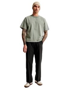 Personalizado OEM Logo gráfico en blanco acanalado cuello redondo de gran tamaño 100% algodón de peso pesado ropa de calle algodón camiseta de gran tamaño - Product Image 2