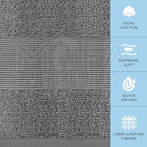 Juego de toallas de hotel de lujo OEM logotipo personalizado disponible algodón absorbente de primera calidad - Product Image 3