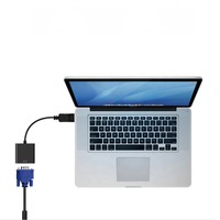 Adaptor DP ke VGA (Male-Female) untuk Konversi Video HDTV 1080P ke Monitor Laptop Komputer & Proyektor dengan Selubung PVC