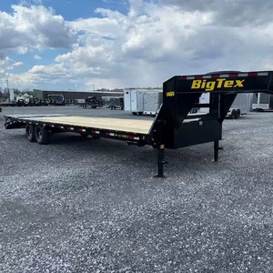 Haute qualité Original Double essieu plate-forme en acier à plat remorque à benne basculante LED lumières voiture camion remorque utilitaire pour le Transport de voiture - Product Image 2