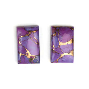 ขายดีที่สุด12x20มม. สี่เหลี่ยมแบนขัดหินขัดสีม่วงทองแดงเทอร์ควอยซ์สำหรับทำเครื่องประดับอัญมณีหลวม - Product Image 2