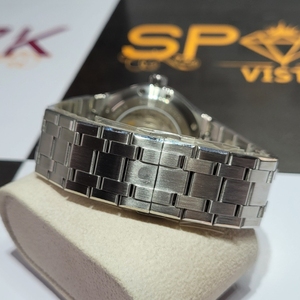 Độc quyền Mens tự nhiên Kim cương sang trọng Xem với Baguette đặt bezel và hiển thị kim cương tự nhiên và ánh sáng màu xanh quay số - Product Image 6