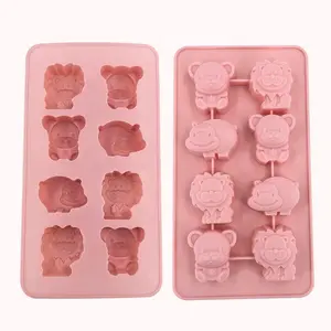 8 cavités mignonnes en Silicone pour le stockage des aliments de bébé, outils plateau de nourriture, moule de cuisson, plateau de congélateur pour bébés