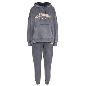 Vente en gros Pantalon de survêtement vintage en éponge française à capuche Ensemble 2 pièces Street Wear Vêtements Acid Wash Plus Size Option Logo - Product Image 5