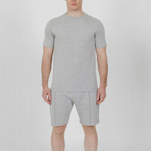 Camisetas al por mayor lisas Conjunto corto Sudor Conjunto de 2 piezas Camiseta para hombre y pantalones cortos Conjuntos Lavado Oversize 100% Camiseta de algodón para hombre - Product Image 4