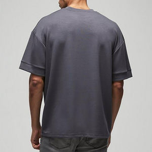 2025 nouveau arrivé 100% coton surdimensionné T-Shirt pour hommes épaule tombante poids lourd Boxy Fit blanc tenue décontracté hommes T-shirts - Product Image 2