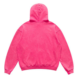 Sweat à capuche baggy uni coupe carrée sans ficelle pull en coton lourd double couche pour hommes sweat à capuche court surdimensionné - Product Image 1