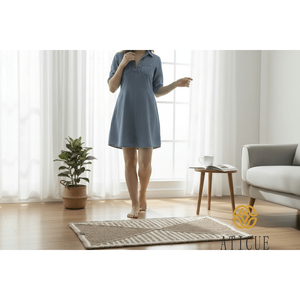 Handwoven Jute Braided Rectangular Carpet Eco-Friendly Geometric Pattern Decorative <b>Rug</b> for Living Room Bedroom Entryway - Product Image 2