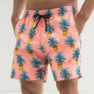 Wholesale Quick Dry Beach Board <b>Shorts</b> for <b>Men</b> Breathable Solid Pattern Swim Trunk Pants Mesh Lining Mid Waist Beach <b>Shorts</b> - Product Image 4