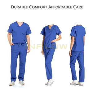 Juego de uniformes de enfermería con estampado de logotipo personalizado para mujer, traje quirúrgico antiarrugas dibujado a mano, uniformes de hospital de verano para médicos - Product Image 2