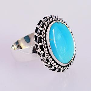 Oval Cut Engagement <b>Ring</b> Natural Sleeping Beauty <b>Turquoise</b> December Birthstone Anniversary Gift Oval Sterling Silver <b>Ring</b> - Product Image 2