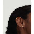 Pendientes Elegantes de Oro 14k con Diamante Natural en Forma de Corazón, Diseño Exclusivo de Studio, con Parte Posterior Plana - Product Image 3
