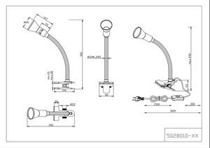 White E14 articulated <b>clamp</b> flexible lamp (Trio <b>Lighting</b> 5028010-01) - Product Image 2