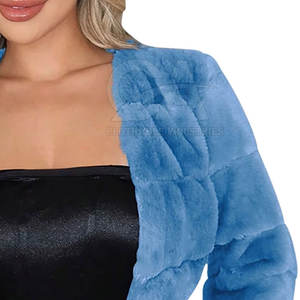 Factory Price Women Cropped Faux Fur Winter Jacket Short Style High Quality Women Cropped Faux Fur <b>Coat</b> Bulk Supply - Product Image 6
