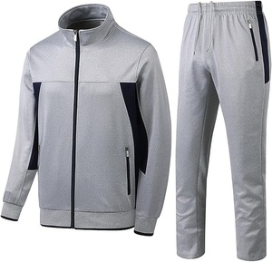 Conjunto de chándal informal atlético con cremallera completa para hombre Traje de sudadera de manga larga con chaqueta y pantalones de lana con logotipo personalizado Trajes de 2 piezas - Product Image 4