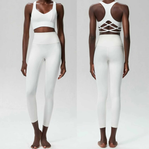 Offre Spéciale personnalisé femmes Fitness Yoga ensemble nouveau Style deux pièces vêtements de Yoga avec taille élastique Fitness femmes - Product Image 3
