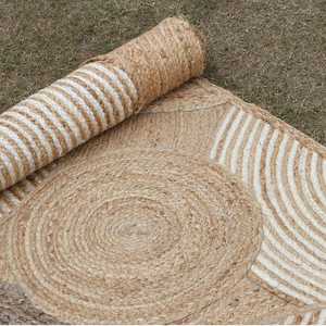 High Quality India Room Praying Rectangle Rug Natural Hemp Jute Area Rug Plush Pile Height Square-shaped Placemats Box Design - Product Image 5