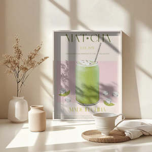 โปสเตอร์เครื่องดื่มมัทฉะสุดเท่ แผ่นป้ายตกแต่งสไตล์เก๋สำหรับร้านกาแฟหรือตกแต่งบ้าน - Product Image 5