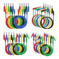 Kit de câbles de test multimètre à fiche banane 4 mm, 5 couleurs, longueur 100 cm, conducteur en cuivre, isolation PVC, homologué 1000 V pour instrumentation