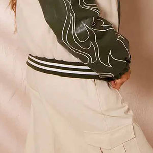 Veste de baseball universitaire personnalisée pour femmes de haute qualité Split Lettermen Windbreak Jacket Manufacturing Veste universitaire de haute qualité - Product Image 6